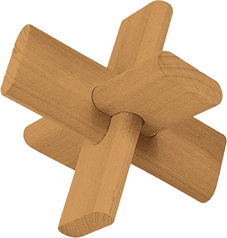 Cross lock, three-piece burr