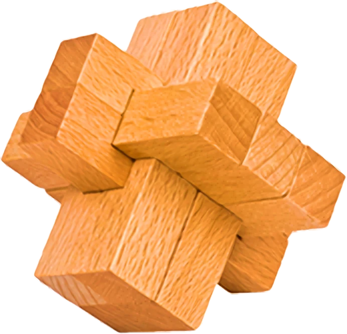 Cross puzzle, six-piece burr